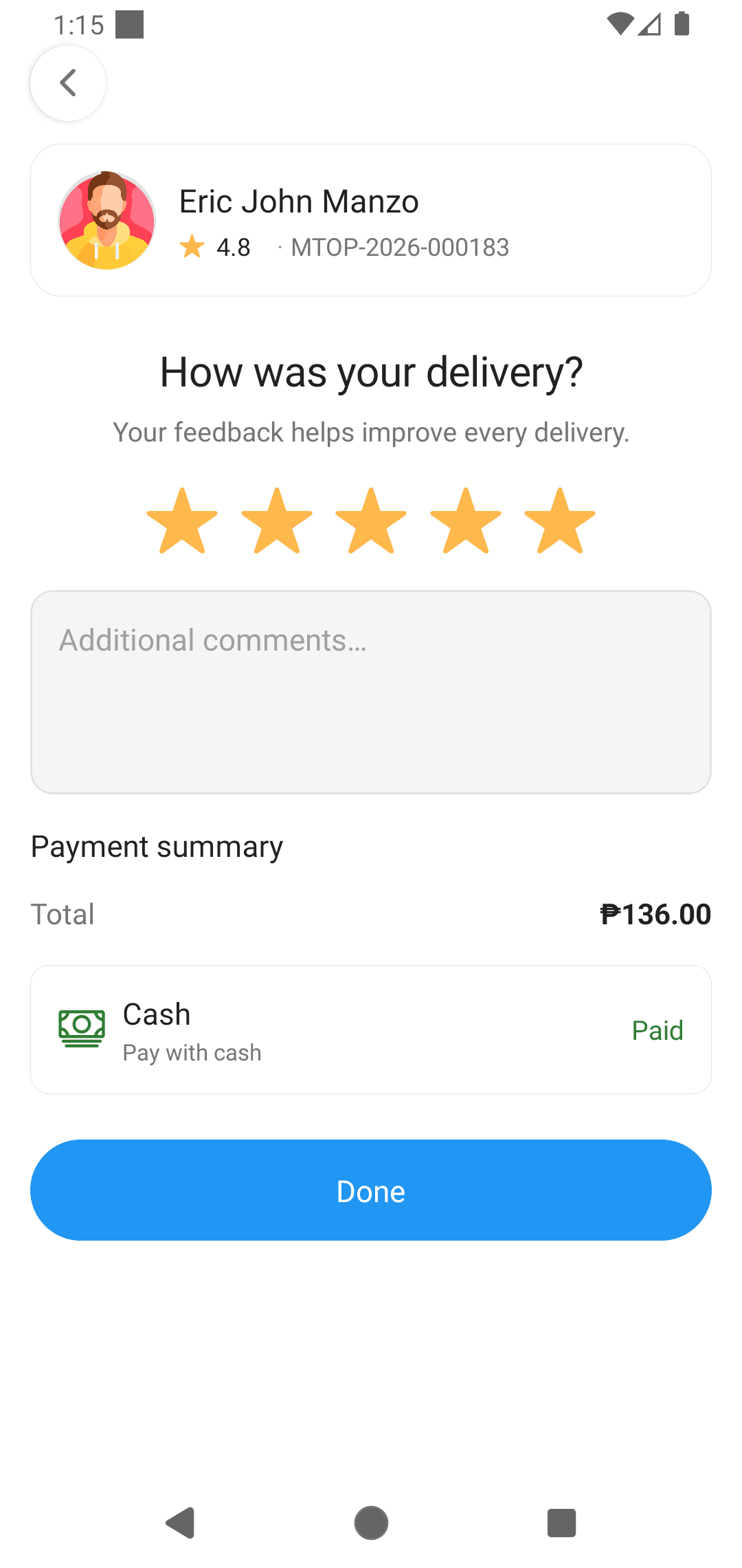 Ratings and Feedback